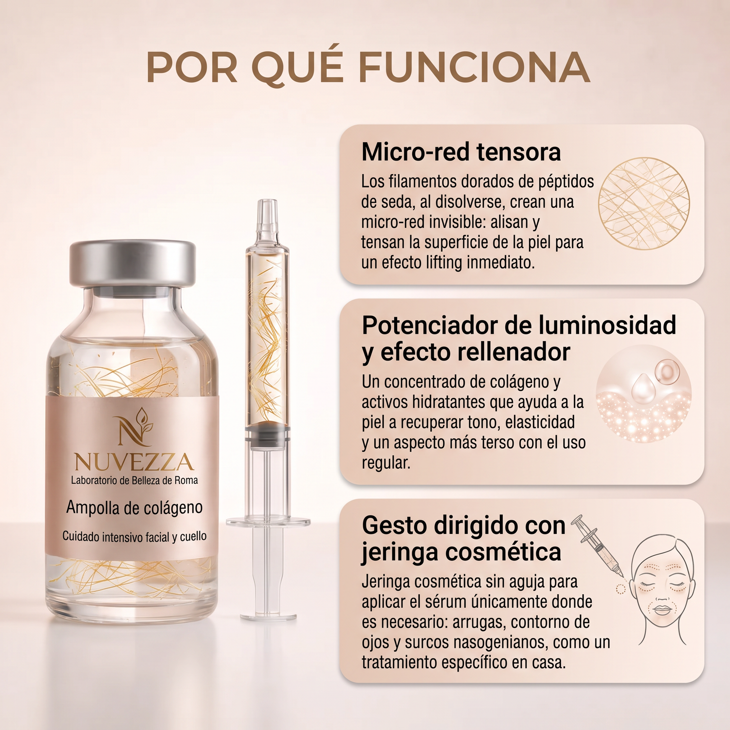 Nuvezza SedaLift™ | Sérum Reafirmante Coreano con Péptidos