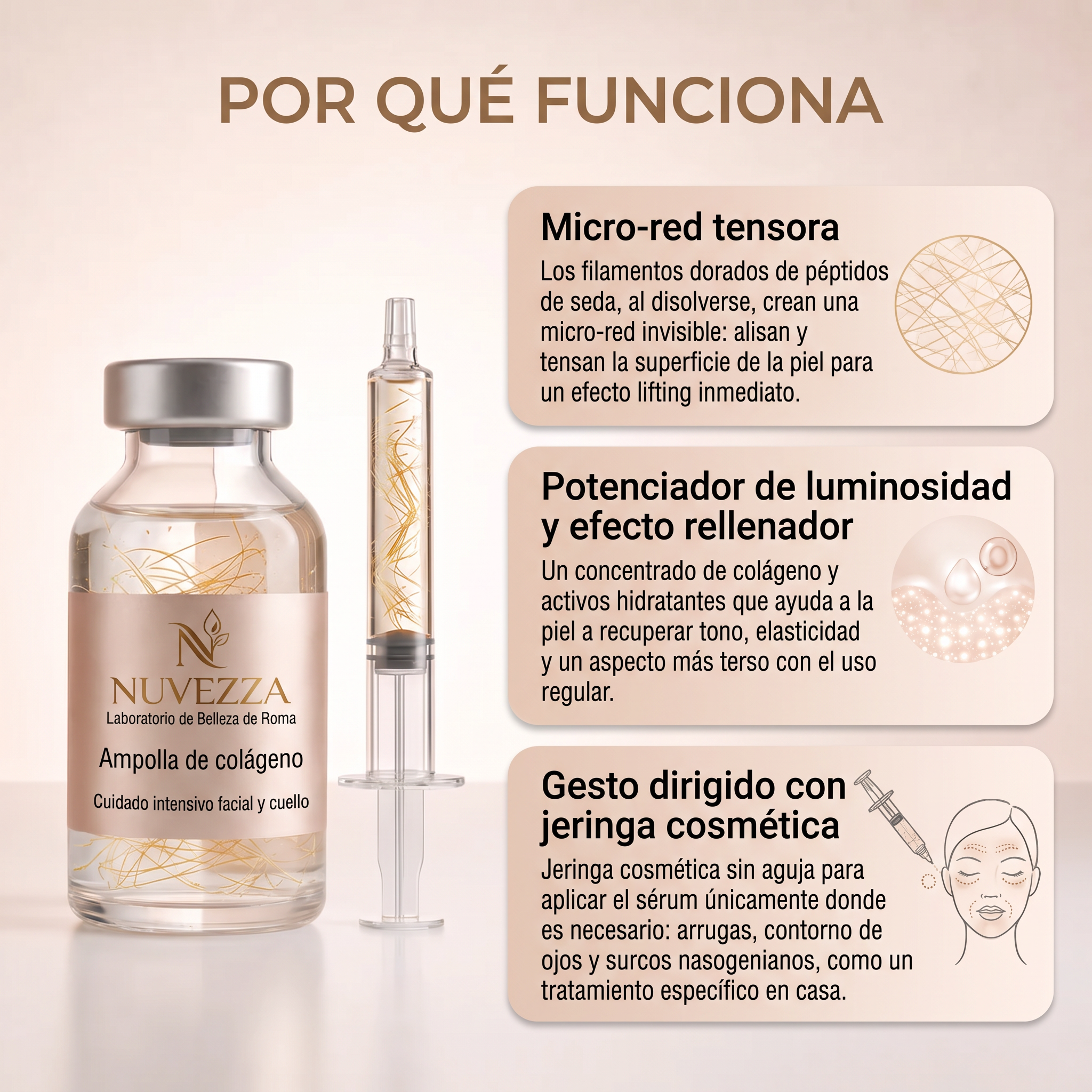 Nuvezza SedaLift™ | Sérum Reafirmante Coreano con Péptidos